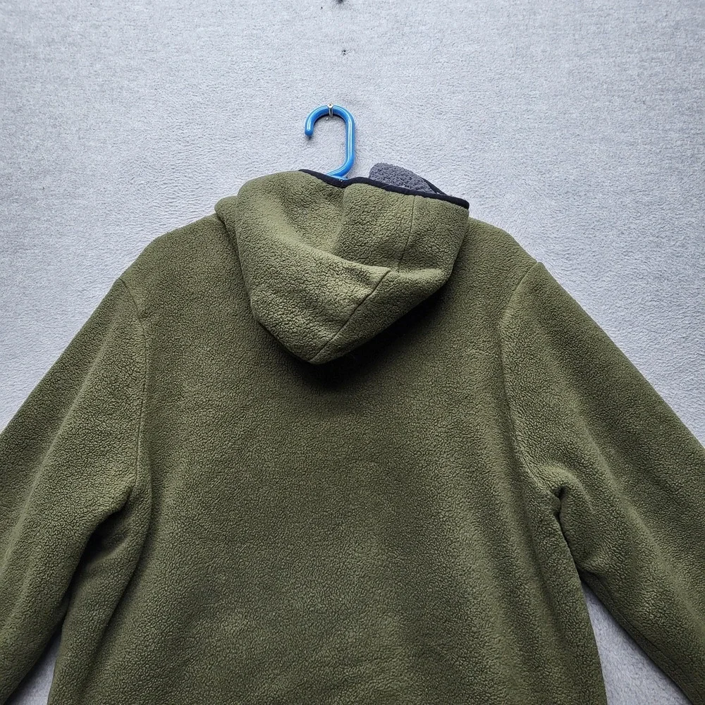 PINK Victoria's Secret‎ Women Jacket L Olive Green Fleece Reversible